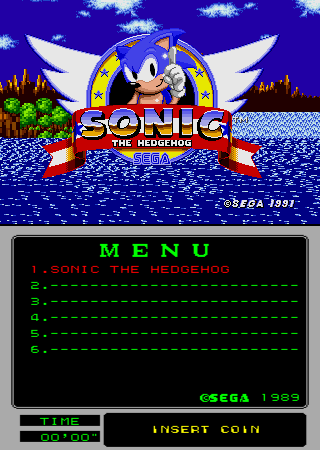 Sonic The Hedgehog (Mega-Tech, set 1) Title Screen
